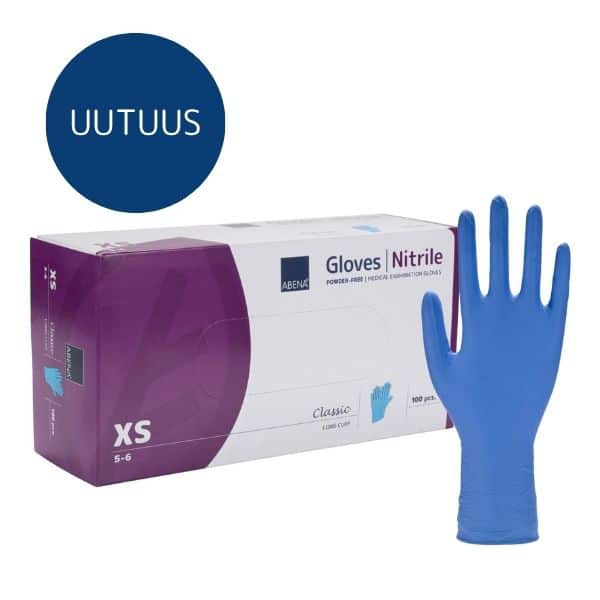 UUTUUS ABENA Classic nitriilikäsine pitkä XS sininen 100kpl