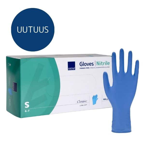 UUTUUS ABENA Classic nitriilikäsine pitkä S sininen 100kpl