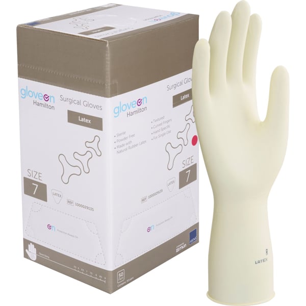 Gloveon Hamilton leikkauskasine koko 7 lateksi steriili 50pr